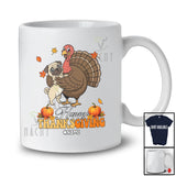 Personalized Custom Name Happy Thanksgiving; Lovely Pug Hugs Turkey Fall; Friends T-Shirt