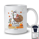 Personalized Custom Name Happy Thanksgiving; Lovely Unicorn Hugs Turkey Fall; Friends T-Shirt