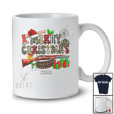 Personalized Custom Name Merry Christmas; Awesome Plaid Leopard Santa Hunter Hunting T-Shirt