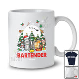Personalized Custom Name Bartender; Joyful Christmas Reindeer Snowman; Proud Jobs Family T-Shirt