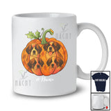 Personalized Custom Name Fall St. Bernard Pumpkin; Happy Thanksgiving Halloween Family T-Shirt