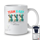 Personalized Custom Name Team X-Ray; Joyful Christmas Three Skeleton Pug Owner Lover T-Shirt