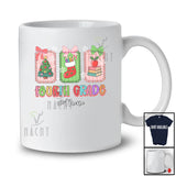 Personalized Custom Name Fourth Grade; Lovely Christmas Tree Sock Books; Teacher Appreciation T-Shirt