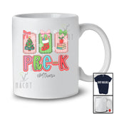 Personalized Custom Name Pre-K; Lovely Christmas Tree Sock Books; Teacher Appreciation T-Shirt