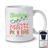 Personalized Custom Name Sleighing Math Problems; Humorous Christmas Santa Math Teacher T-Shirt