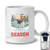 Personalized Custom Name This The Season; Joyful Christmas Santa Beagle Hunting Hunter T-Shirt