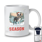 Personalized Custom Name This The Season; Joyful Christmas Santa Boston Terrier Hunting T-Shirt