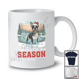 Personalized Custom Name This The Season; Joyful Christmas Santa French Bulldog Hunting T-Shirt