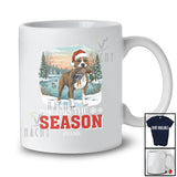 Personalized Custom Name This The Season; Joyful Christmas Santa Pit Bull Hunting Hunter T-Shirt