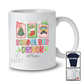 Personalized Custom Name School Bus Driver Team; Lovely Christmas Sock Tree Collection; Family T-Shirt