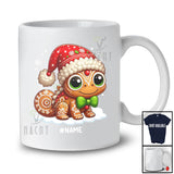 Personalized Custom Name Santa Gingerbread Chameleon; Amazing Christmas Snow Animal Lover T-Shirt