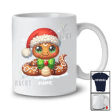 Personalized Custom Name Santa Gingerbread Snake; Amazing Christmas Snowing Animal Lover T-Shirt