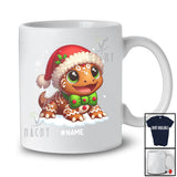 Personalized Custom Name Santa Gingerbread Tuatara; Amazing Christmas Snowing Animal Lover T-Shirt