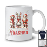 Personalized Custom Name Get Trashed; Lovely Christmas Three Snowman Santa Rat Trash T-Shirt
