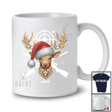 Personalized Custom Name Santa Deer Face; Awesome Christmas Hunting Hunter; X-mas Family T-Shirt