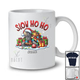 Personalized Custom Name Slow Ho2; Humorous Christmas Lights Santa Turtle Sea Animal Lover T-Shirt