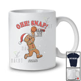 Personalized Custom Name Ohh Snap; Amusing Christmas Gingerbread Playing Basketball Player T-Shirt