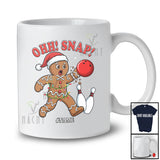 Personalized Custom Name Ohh Snap; Amusing Christmas Gingerbread Playing Bowling Player T-Shirt