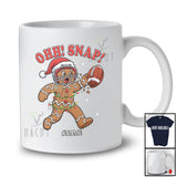 Personalized Custom Name Ohh Snap; Amusing Christmas Gingerbread Playing Football Player T-Shirt