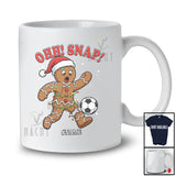Personalized Custom Name Ohh Snap; Amusing Christmas Gingerbread Playing Soccer Player T-Shirt