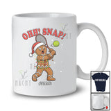 Personalized Custom Name Ohh Snap; Amusing Christmas Gingerbread Playing Tennis Player T-Shirt