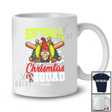 Personalized Custom Name Softball Christmas Squad; Awesome X-mas Tree Gnome Sport Player T-Shirt