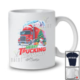 Personalized Custom Name Merry Trucking Christmas; Amazing Santa Truck Driver Trucker T-Shirt