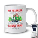 Personalized Custom Name Reindeer Ran Away I Drive A Garbage Truck; Joyful Christmas Santa Driver T-Shirt