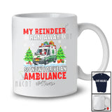 Personalized Custom Name Reindeer Ran Away I Drive An Ambulance; Joyful Christmas Santa Driver T-Shirt