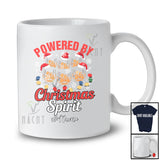 Personalized Custom Name Powered By Christmas Spirit; Sarcastic X-mas Santa Whiskey Drinking T-Shirt