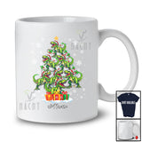 Personalized Custom Name T-Rex Santa As Christmas Tree; Lovely X-mas Lights Family T-Shirt