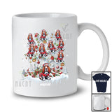 Personalized Custom Name Basset Hound Santa On Christmas Tree Snow; Lovely Winter Family T-Shirt