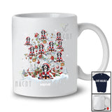 Personalized Custom Name Bernedoodles Santa On Christmas Tree Snow; Lovely Winter Family T-Shirt