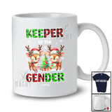Personalized Custom Name Keeper Of The Gender; Lovely Christmas Couple Reindeer; Pregnancy T-Shirt