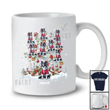 Personalized Custom Name Border Collie Santa On Christmas Tree Snow; Lovely Winter Family T-Shirt