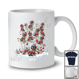 Personalized Custom Name Dachshund Santa On Christmas Tree Snow; Lovely Winter Family T-Shirt