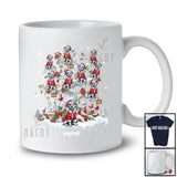 Personalized Custom Name Dalmatian Santa On Christmas Tree Snow; Lovely Winter Family T-Shirt