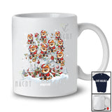 Personalized Custom Name Pomeranian Pug Santa On Christmas Tree Snow; Lovely Winter Family T-Shirt