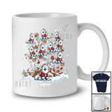 Personalized Custom Name Samoyed Santa On Christmas Tree Snow; Lovely Winter Family T-Shirt