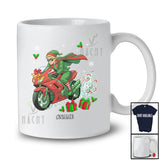 Personalized Custom Name Elf Riding Motorcycle; Amusing Christmas Rider Biker Snow; Family T-Shirt