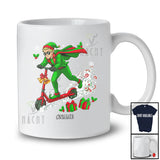Personalized Custom Name Elf Riding Scooter; Amusing Christmas Elf Snow; Pajama Family T-Shirt
