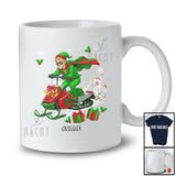Personalized Custom Name Elf Riding Snowmobile; Amusing Christmas Elf Snow; Pajama Family T-Shirt