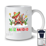 Personalized Custom Name Feliz Navidad; Cheerful Christmas Mexican Dabbing Santa; Family T-Shirt