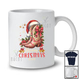 Personalized Custom Name Merry Christmas; Lovely Santa Cowgirl Boot Western; Women Family T-Shirt