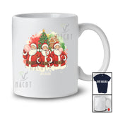 Personalized Custom Name Three Santa Bobble Candy Canes; Colorful Christmas Tree Family T-Shirt