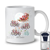 Personalized Custom Name Santa Sleigh Bicycle Reindeer; Joyful Christmas Moon Riding T-Shirt