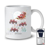 Personalized Custom Name Santa Sleigh Dirt Bike Reindeer; Joyful Christmas Moon Riding T-Shirt