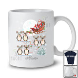 Personalized Custom Name Santa Sleigh Penguin Reindeer; Lovely Christmas Moon Animal Lover T-Shirt