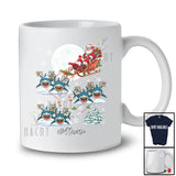 Personalized Custom Name Santa Sleigh Shark Reindeer; Lovely Christmas Moon Animal Lover T-Shirt
