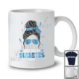 Personalized Custom Name Not Today Diabetes; Lovely Strong Blue Ribbon Women Face; Family T-Shirt